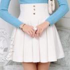 High-waist Pleated A-line Skirt