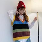 Striped Knit Vest Multicolor - One Size