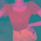 Button-up Short-sleeve Top