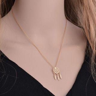 Dream Catcher Necklace 1 Pc - Gold - One Size