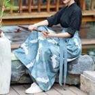 Traditional Chinese Set: Elbow-sleeve Top + Print Bottom