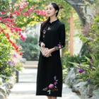 Long-sleeve Hanfu A-line Midi Dress