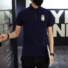 Owl Print Short Sleeve Polo Shirt