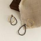Alloy Irregular Hoop Earring 1 Pair - Silver Steel Earring - As Shown In Figure - One Size
