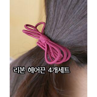 Set Of 4: Beribboned Hair Tie One Size