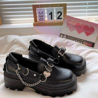 Chain Accent Platform Loafers