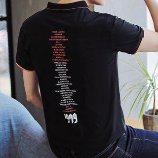 Short-sleeve Letter-back Polo Shirt