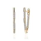 Simple Fashion Letters Gold Plated V Earrings With Cubic Zircon Golden - One Size