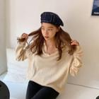 Checked Tweed Beret