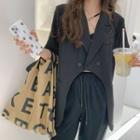 Short-sleeve Dip Back Blazer Black - One Size