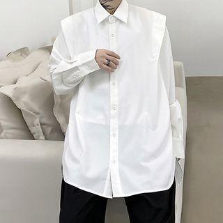 Plain Design Long-sleeve Shirt
