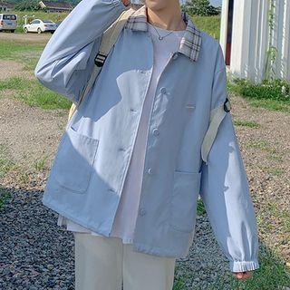Two Way Gingham Applique Jacket