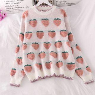Strawberry Loose-fit Sweater As Figure - One Size
