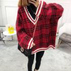 Mock Two Piece Plaid Sweater