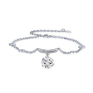 925 Sterling Silver Twelve Horoscope Libra Bracelet With White Cubic Zircon