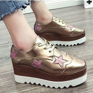 Star Lace-up Platform Shoes