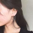 Butterfly Chained Earring 1 Pc - Gold - One Size