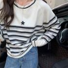 Long-sleeve Striped Sweater Stripe - One Size