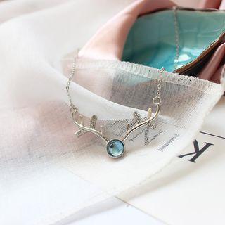 Faux Crystal Deer Pendant Necklace As Shown In Figure - One Size