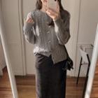 Plain Cardigan / Midi Skirt / Set