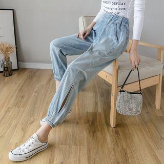 High Waist Cutout Baggy Jeans