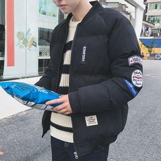 Padded Patched Hooded Zip Jacket