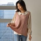 Button-side Cable-knit Sweater Vest