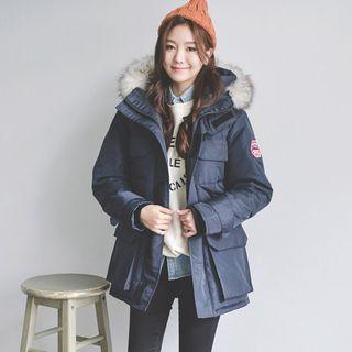 Multi-pocket Hooded Padded Jacket