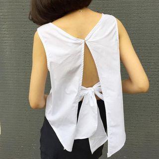 Sleeveless Slit-back Top