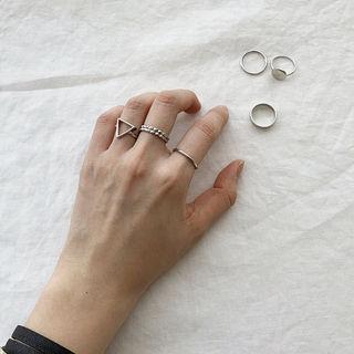 Various Ring Set Of 7 Silver - One Size