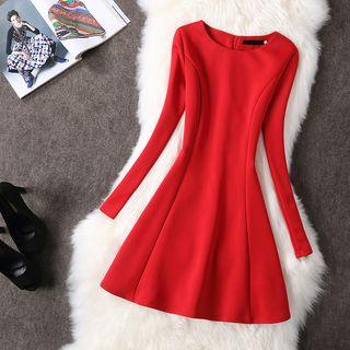 Long-sleeve Mini A-line Dress