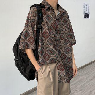 3/4 Sleeve Pattern Shirt