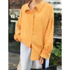 Drop-shoulder Balloon-sleeve Shirt