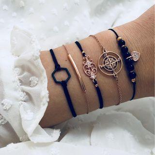 Set Of 5: Assorted Bracelet As Shown In Figure - One Size