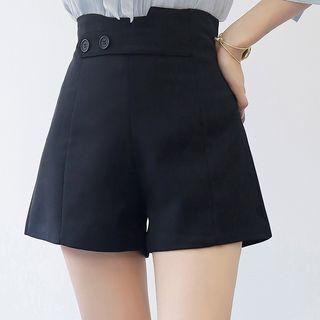 3/4-sleeve Tie-neck Blouse / Shorts