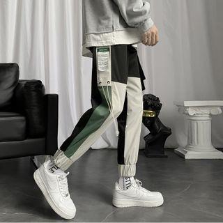 High-waist Color Block Applique Sweatpants
