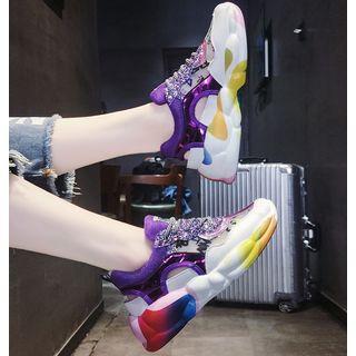 Cut-out Platform Lace Up Sneakers