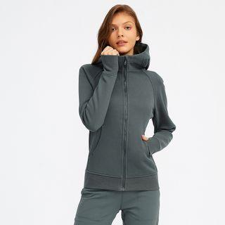 Plain Sports Zip-up Hoodie