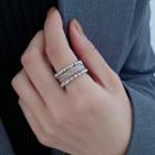 Alloy Layered Open Ring E206 - Silver - One Size