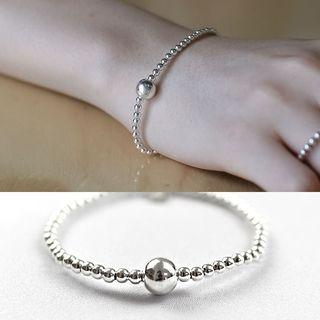 925 Sterling Silver Bead Bracelet 925 Silver - Silver - One Size