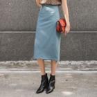 Flat-front Midi Skirt