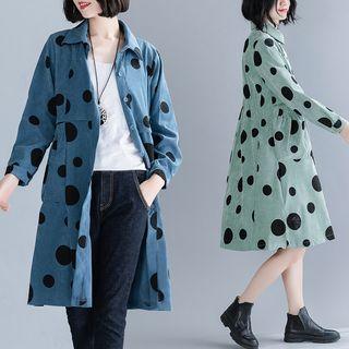 Dotted Long-sleeve Medium Maxi Shirtdress