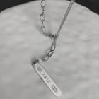 Bar Pendant Stainless Steel Necklace Silver - One Size