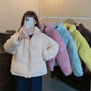 Stand-collar Pocket-detail Long-sleeve Padded Coat