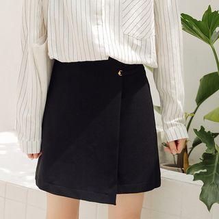 Wrap Mini A-line Skirt
