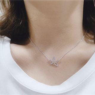 Origami Necklace Silver - One Size