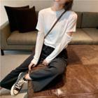 Long-sleeve Cold Shoulder T-shirt / Harem Pants