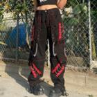 Mid Rise Chain-detail Loose-fit Wide Leg Pants