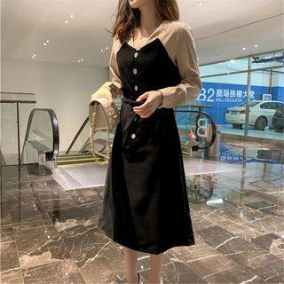 Two-tone Midi Shirtdress