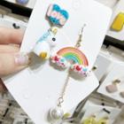 Non-matching Acrylic Unicorn & Rainbow Dangle Earring 1 Pair - Multicolour - One Size